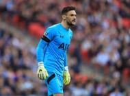 LONDON, ENGLAND - APRIL 22:  Hugo Lloris of Tottenham Hotspur reacts during The Emirates FA Cup Semi-Final between Chelsea and Tottenham Hotspur at Wembley Stadium on April 22, 2017 in London, England.  (Photo by Richard Heathcote/Getty Images)